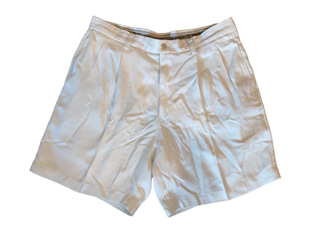 Tommy Bahama Mens 33 Beige Silk Casual Shorts sz M